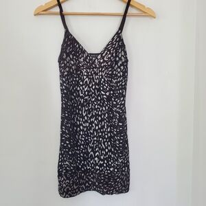 WET SEAL S Black Metallic Silver Animal Print Y2K Blousen Tank Top 90s Edgy